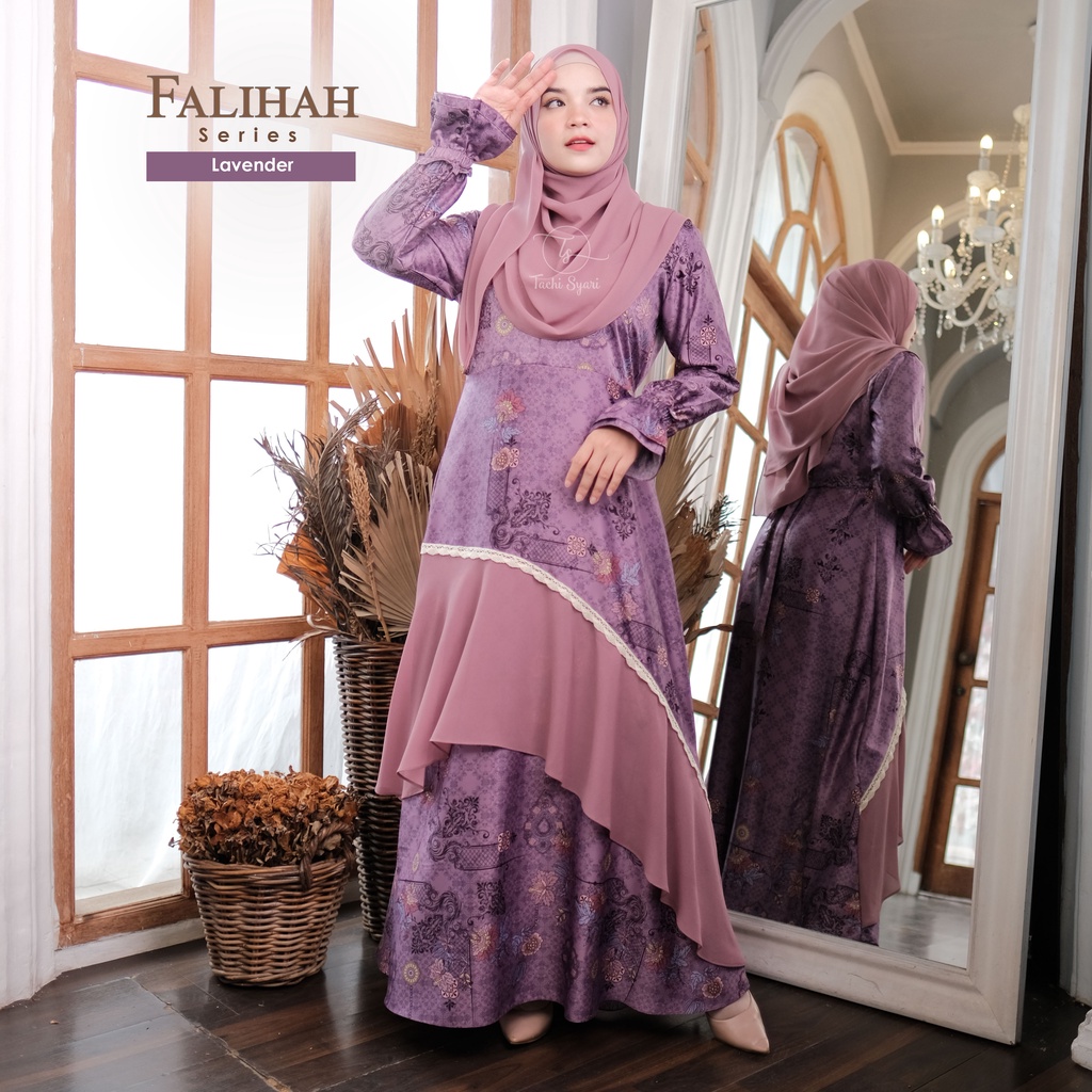 Falihah Series Gamis Set Pashmina ( Gamis &amp; Pashmina ) By Tachi Syari