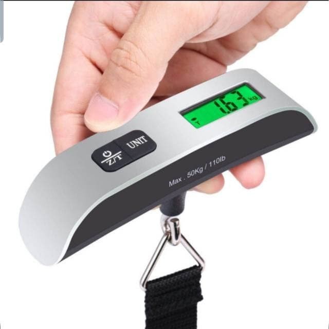 Timbangan Digital Silver Luggage Scale Travel Timbangan Koper Gantung