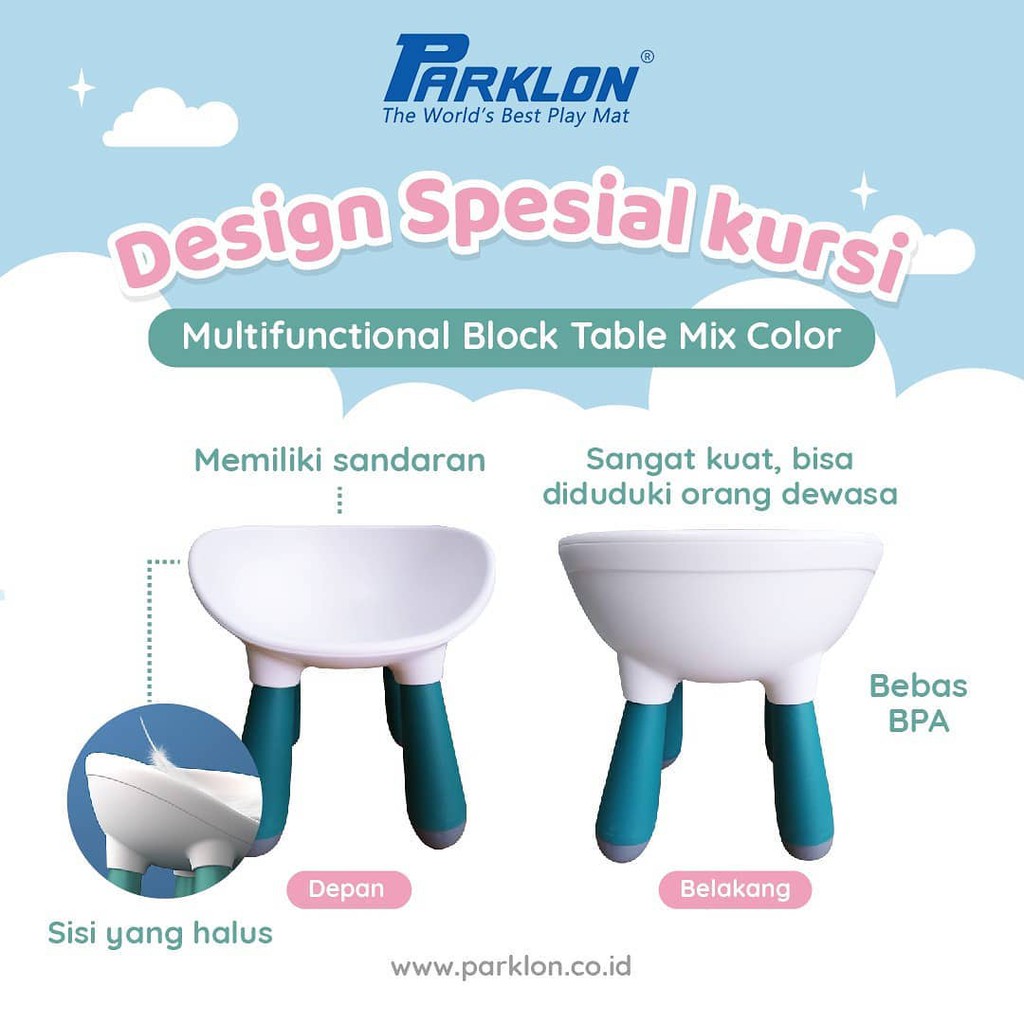 Parklon Lego Multifunctional Block Table Mix Color Oval