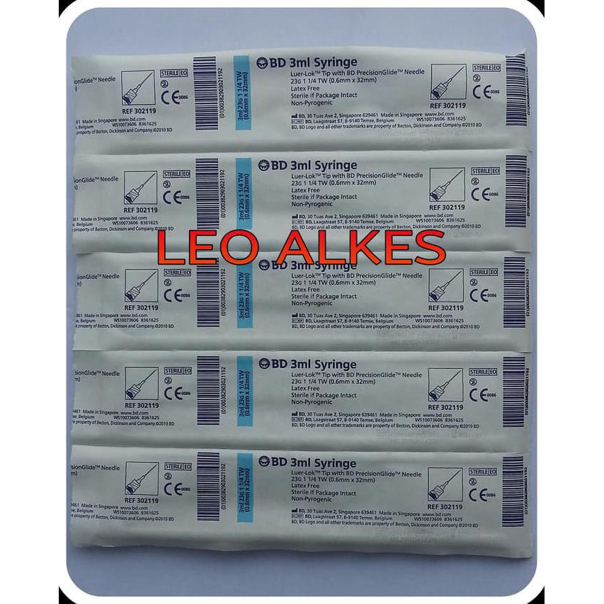 Disposable syringe 3 cc bd / Syringe 3 ml bd / Syringe