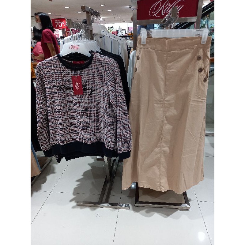 ROK WANITA RILLEY keren rilley bahan canvas cotton original branded