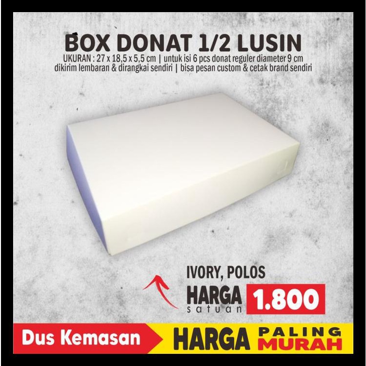 

BOX DONAT POLOS 27 X 18,5 X 5,5 CM FOODGRADE 1 PACK ISI 18 PCS TERLARIS