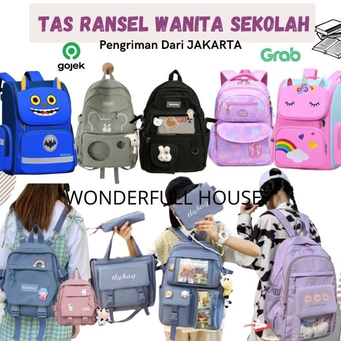 Tas Sekolah Anak Perempuan Tas Ransel Wanita Tas Import SD SMP SMA SMK