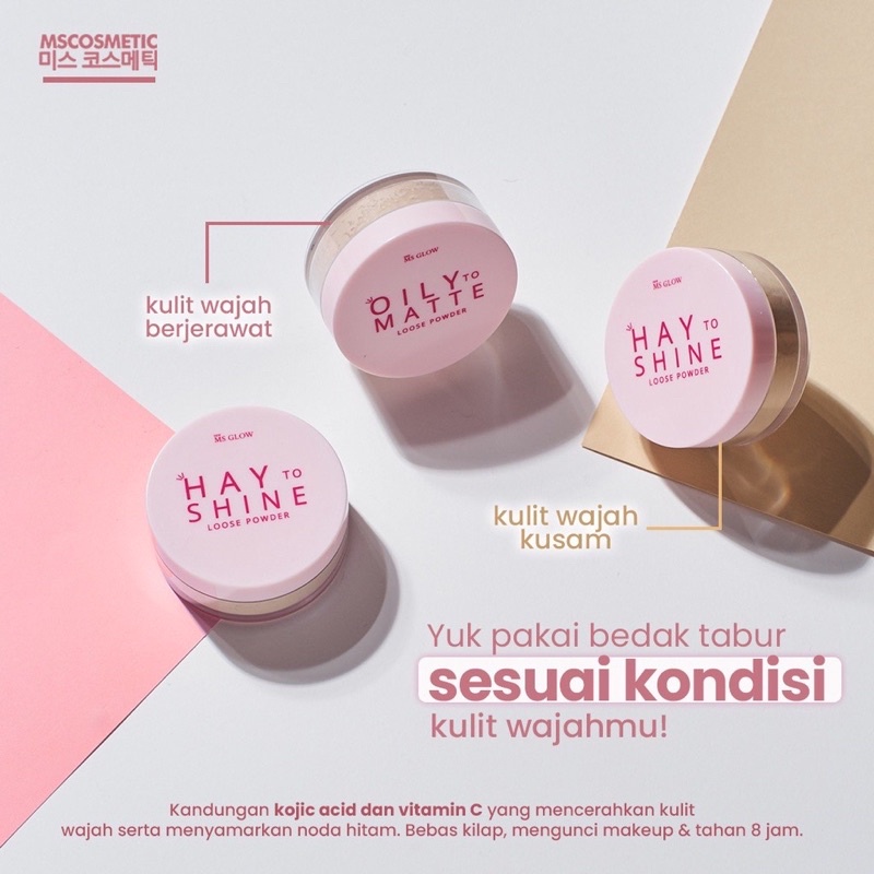MS GLOW LOOSE POWDER | bedak tabur oily matte | ivory | Natural