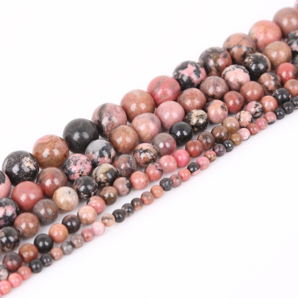 New Arrival Natural Leopard Stripes Stone Round Beads/Dull Polish Matte New Amazon Stone Beads/Natural Black Stripes Rhodochrosite Stone Beads For Jewelry Making DIY Bracelet Necklace Strand15'' 4/6/8/10/12mm