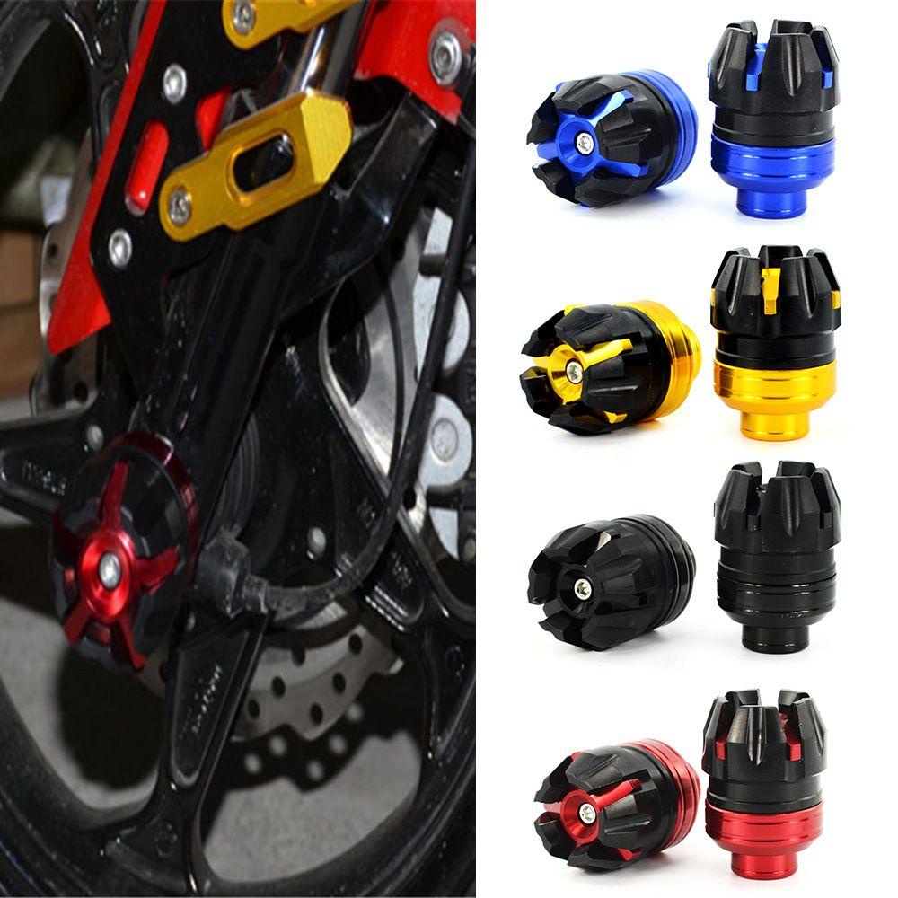 Suyo 2Pcs Pelindung Benturan Roda Garpu Depan Belakang New Cover Pelindung Slider Protector Shock Cup