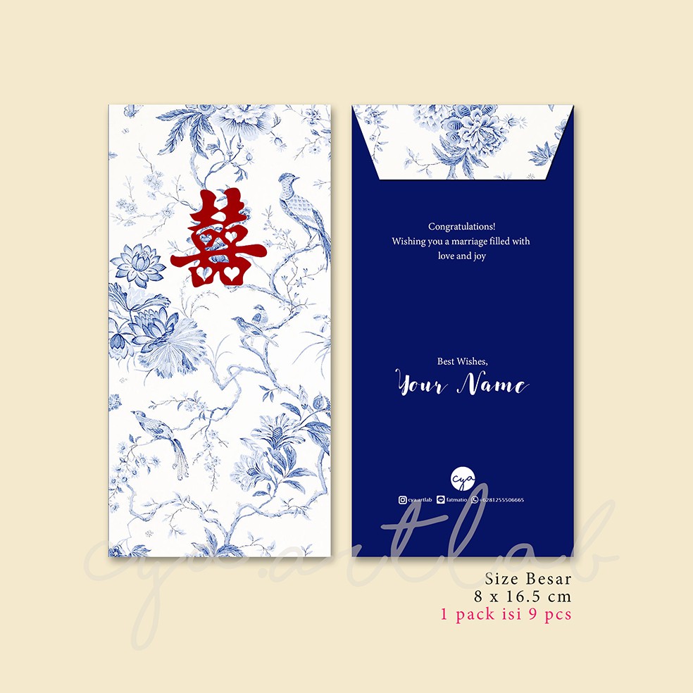 

Pre Order - China Blue - Custom Angpao for Wedding