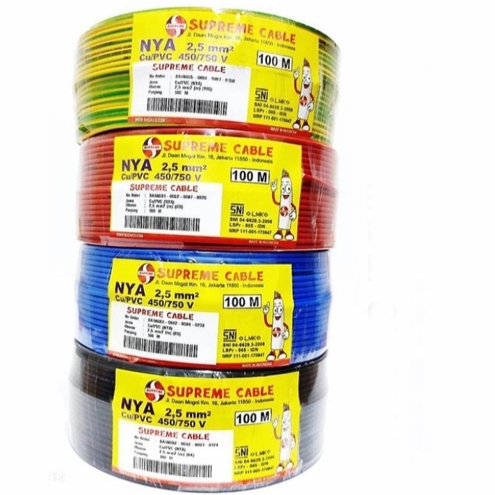 SUPREME KABEL TUNGGAL NYA 2,5mm PER ROLL 100M