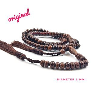 Tasbih Kayu Original Galih Asem 99 Butir Kualitas Pilihan Dim 6 Mm Ukuran Kecil Pas Di kantong Aksesories Ibadah Sholat Dzikir Fashion Muslim