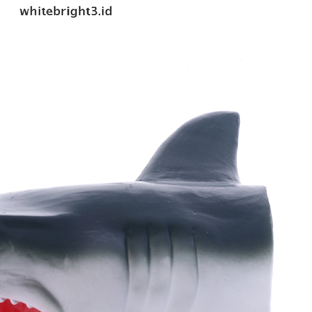 {whitebright3.id} Shark Arm Glove Hand Puppet Toy Soft Rubber Shark Glove Interactive Toy  ,