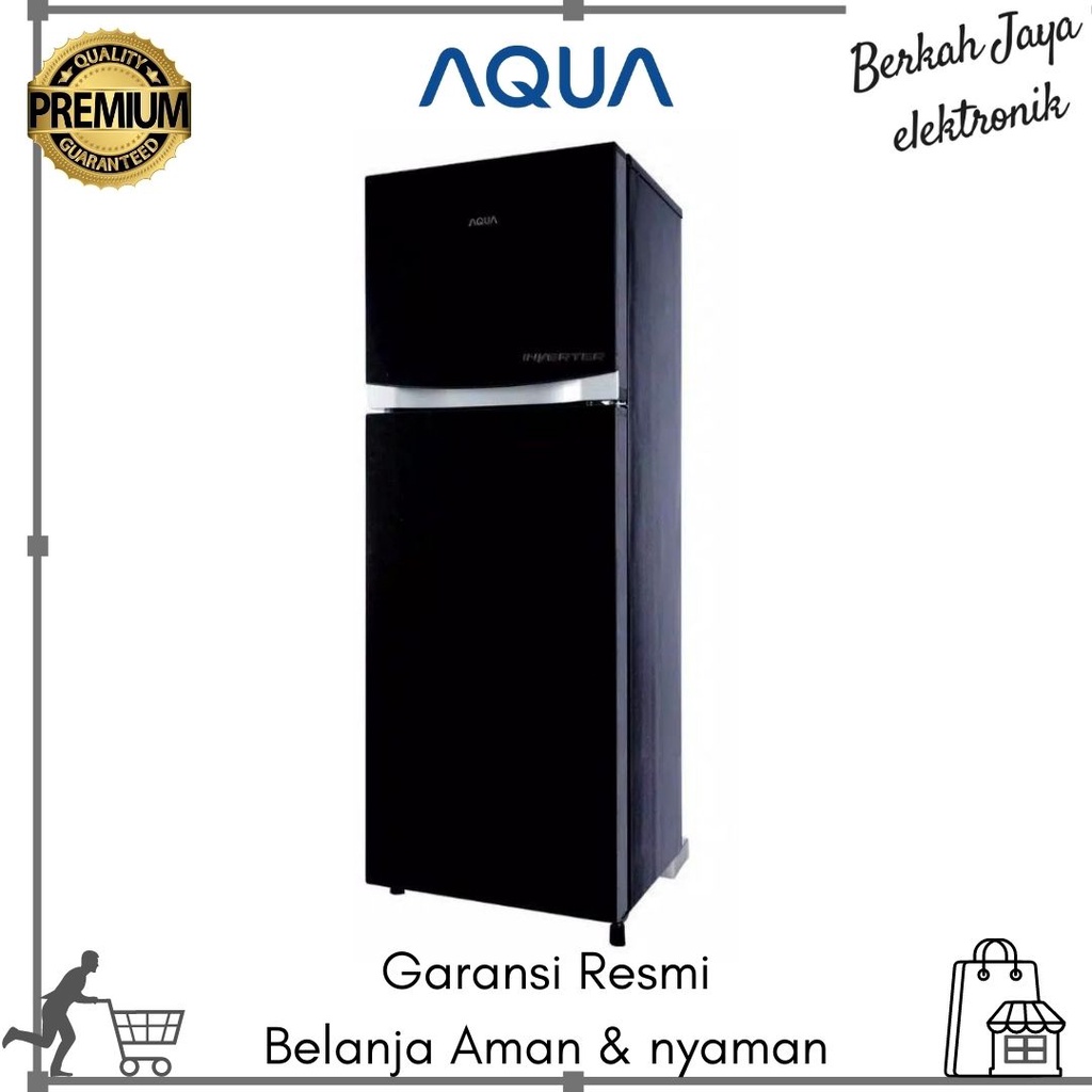 Kulkas AQUA 2 pintu Inverter AQR-D275 RW (BK)