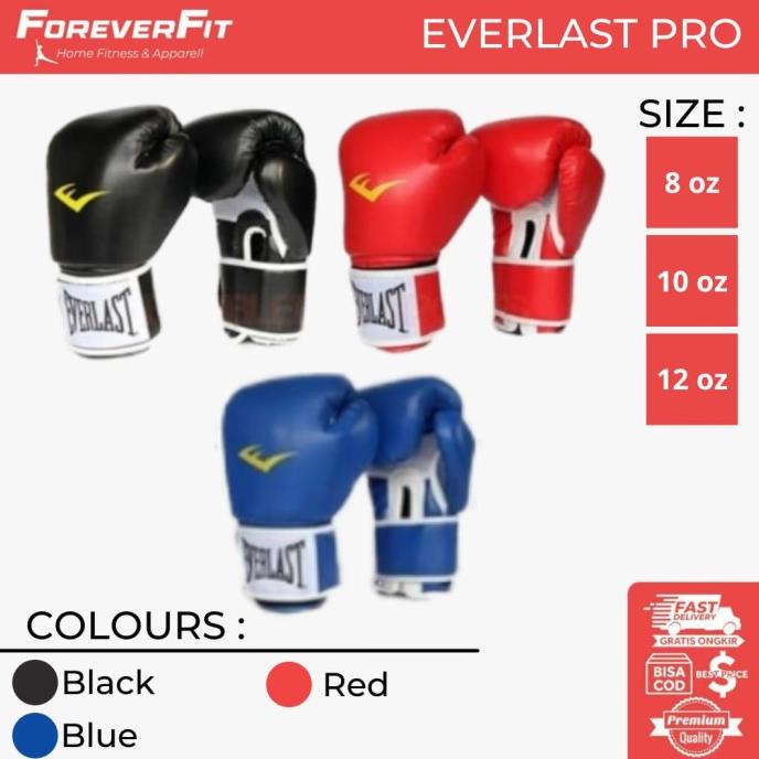 Sarung Tinju Boxing Muaythai Everlast Pro Training Boxing Gloves