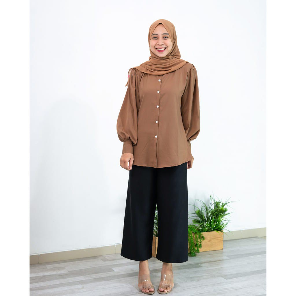 WANITA FASHION PEGGYA ATASAN KEMEJA WANITA BLOUSE-3