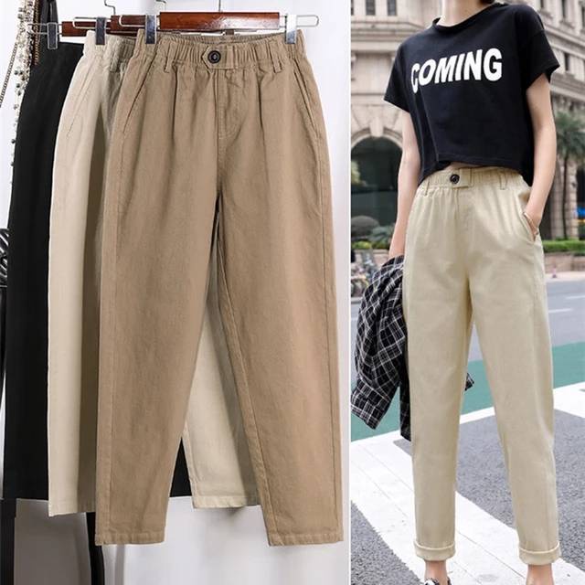 Celana panjang wanita baggy pants ootd bahan linen