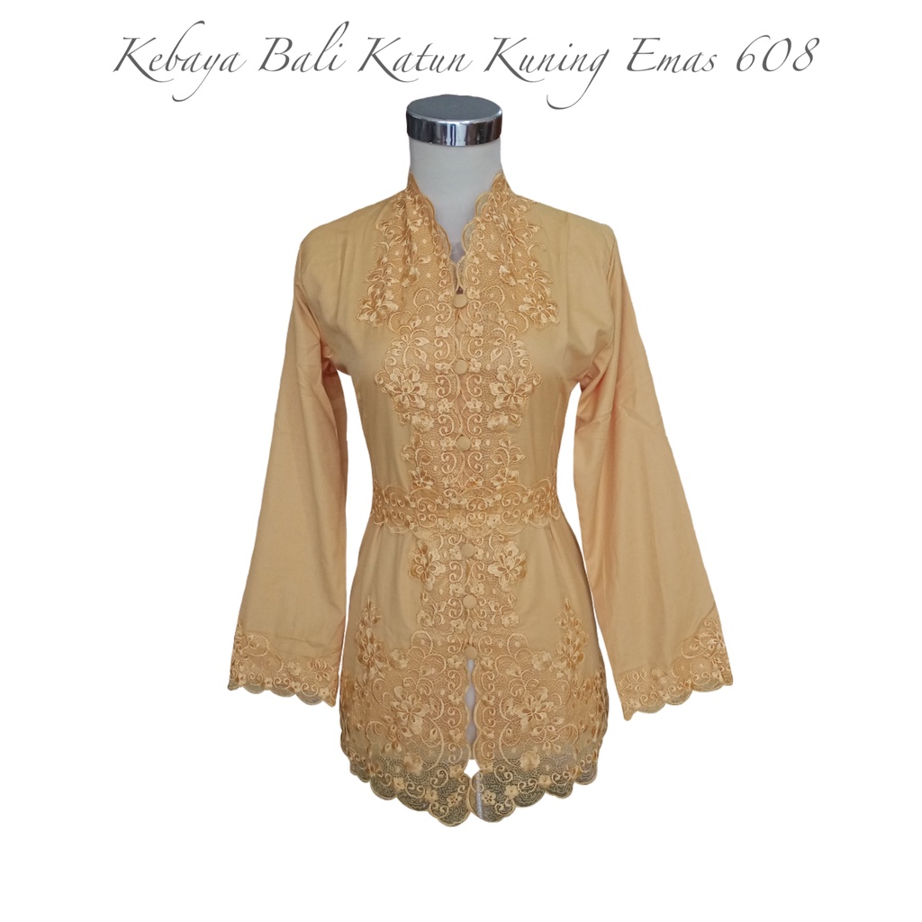 Kebaya Bali Katun Kuning Emas Lily H 608