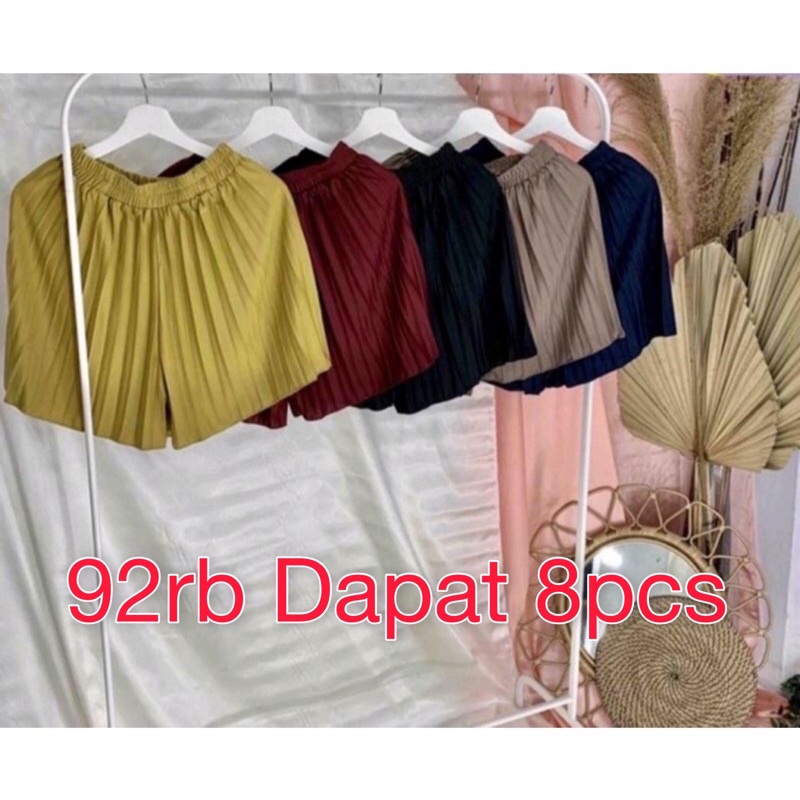 𝐁𝐄𝐋𝐈 𝟏 𝐃𝐀𝐏𝐀𝐓 𝟖𝐩𝐜𝐬 - HOTPANTS JUMBO PLISKET KLOK REMPEL BESAR - HOT PANTS NAGITA CELANA PENDEK HYGET MURAH SALE / CELANA PENDEK WANITA