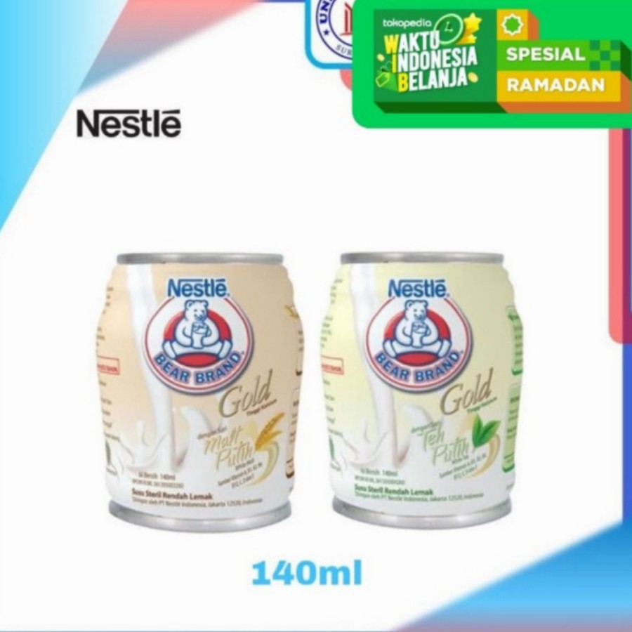 nestle bear brand susu sapi steril kaleng gold malt white tea karton isi 24