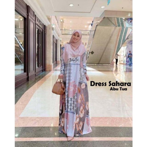 TermurahBaju Gamis Syari Polos Wanita Muslim SAHARA Busui Kancing Agen