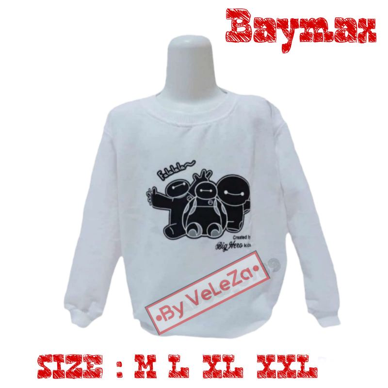 SWEATER HOODIE ANAK KARAKTER BAYMAX GRATIS WAISTBAG TOPI JAM TANGAN - SWEATER ANAK