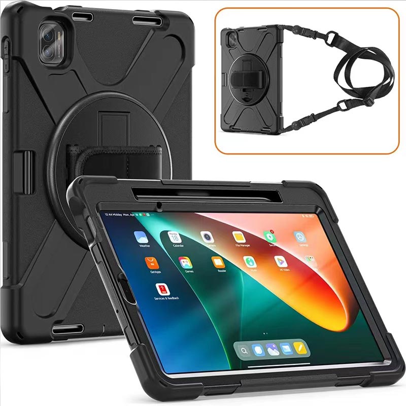 xiaomi mi pad 5   5 pro   x shape tough armor with rotary kickstand and hand strap