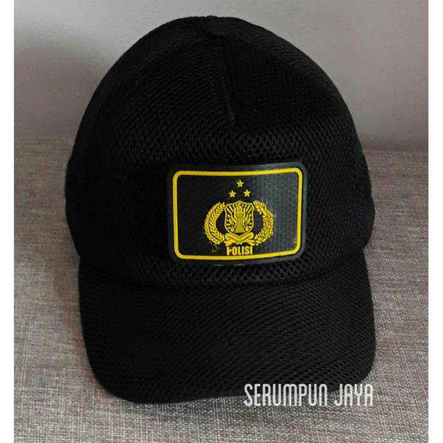 TOPI P O L I S I JARING VELCRO DENGAN PATCH