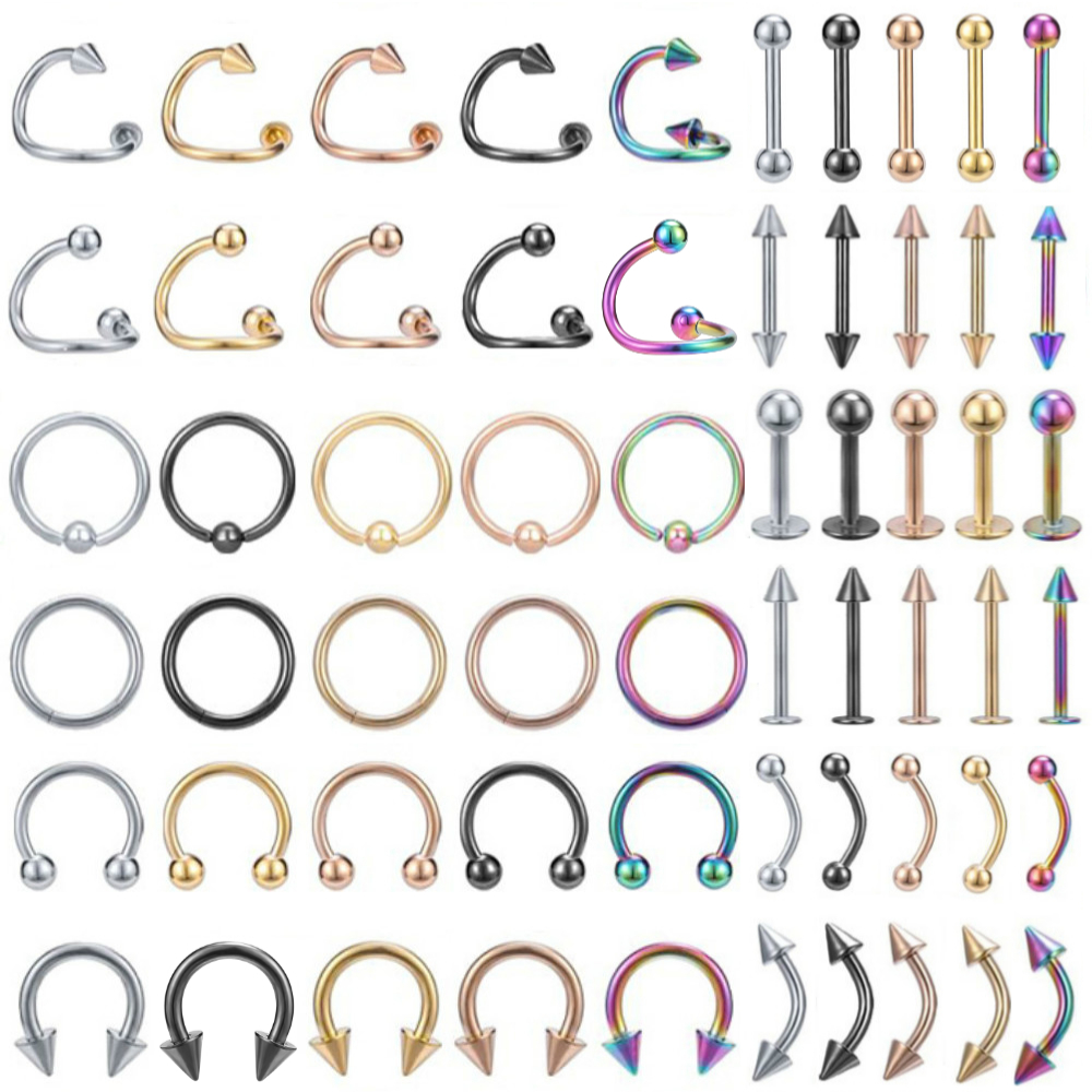 1 Set Anting Tindik Telinga / Alis / Hidung / Bibir Bahan Stainless Steel 316l 16g