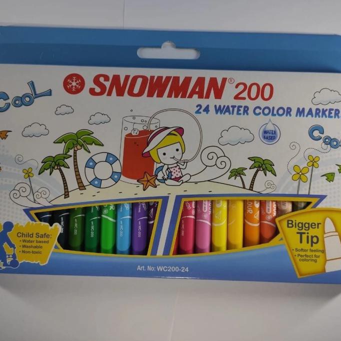 

(PERALATAN MENGGAMBAR) SNOWMAN WATER COLOUR MARKER 200 SET ISI 24 TERMURAH COD