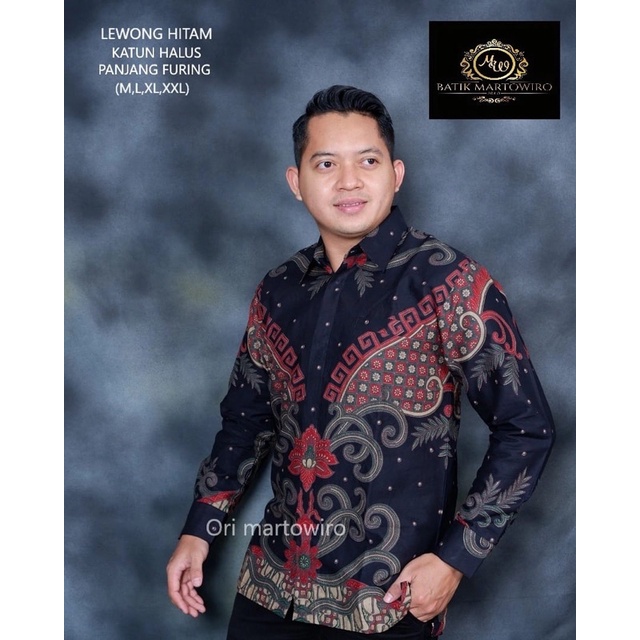 Batik Pria LEWONG HITAM Full Furing 100% Katun Halus High Quality