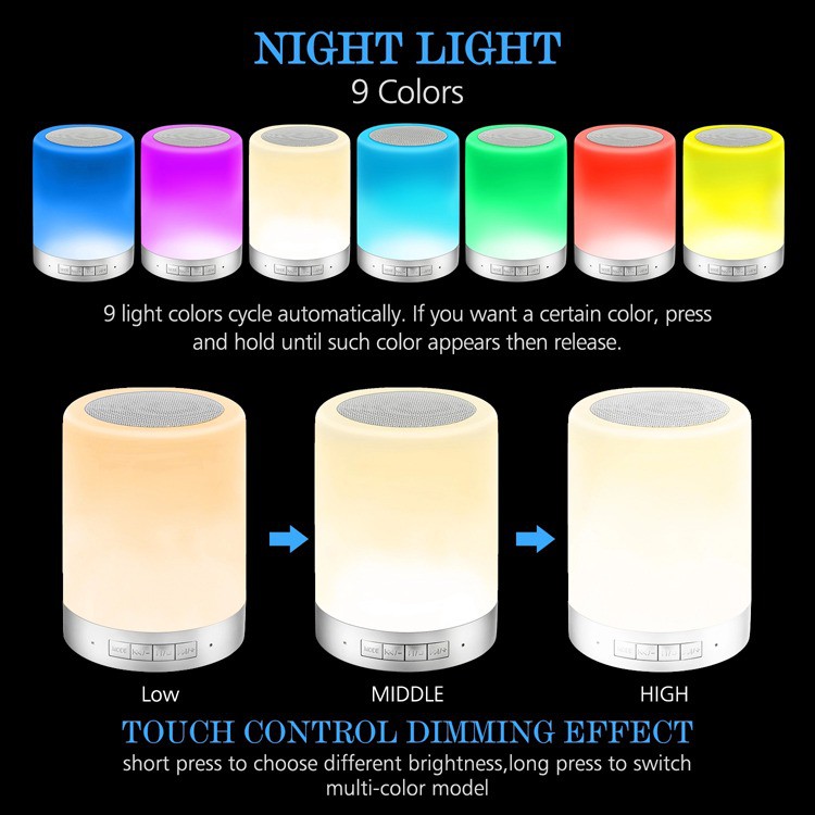 Speaker Bluetooth CL-671 Smart Touch RGB Nigh Light Lamp LED Disco CL671 Music Lampu Tidur