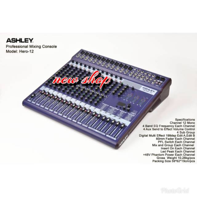 Mixer audio ASHLEY HERO 12 channel 12mono original Ashley