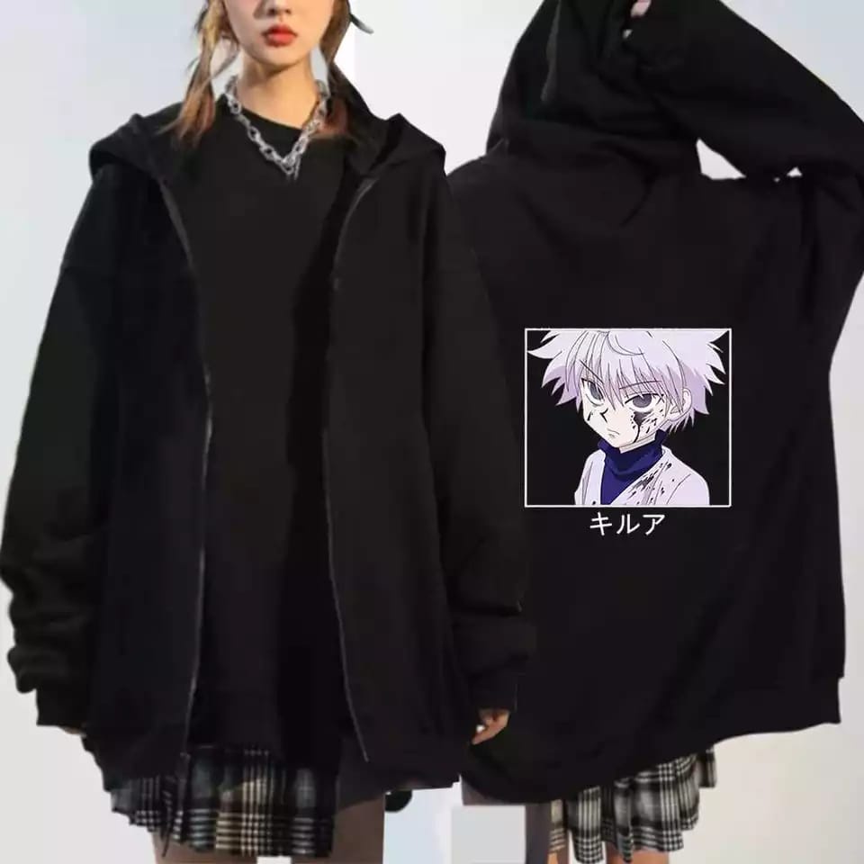 Hoodie Zipper Anime Hunterxhunter Killua Sweater Anime Hunter x Hunter Resleting Sleting Wanita Oversize Korean Style Xxl Murah Hoodie Zipper Wanita Oversize Polos Hoodie Ziper Wanita Oversize Murah Hodie Zipper Sweater Wanita Xxl Polos Sleting Resleting