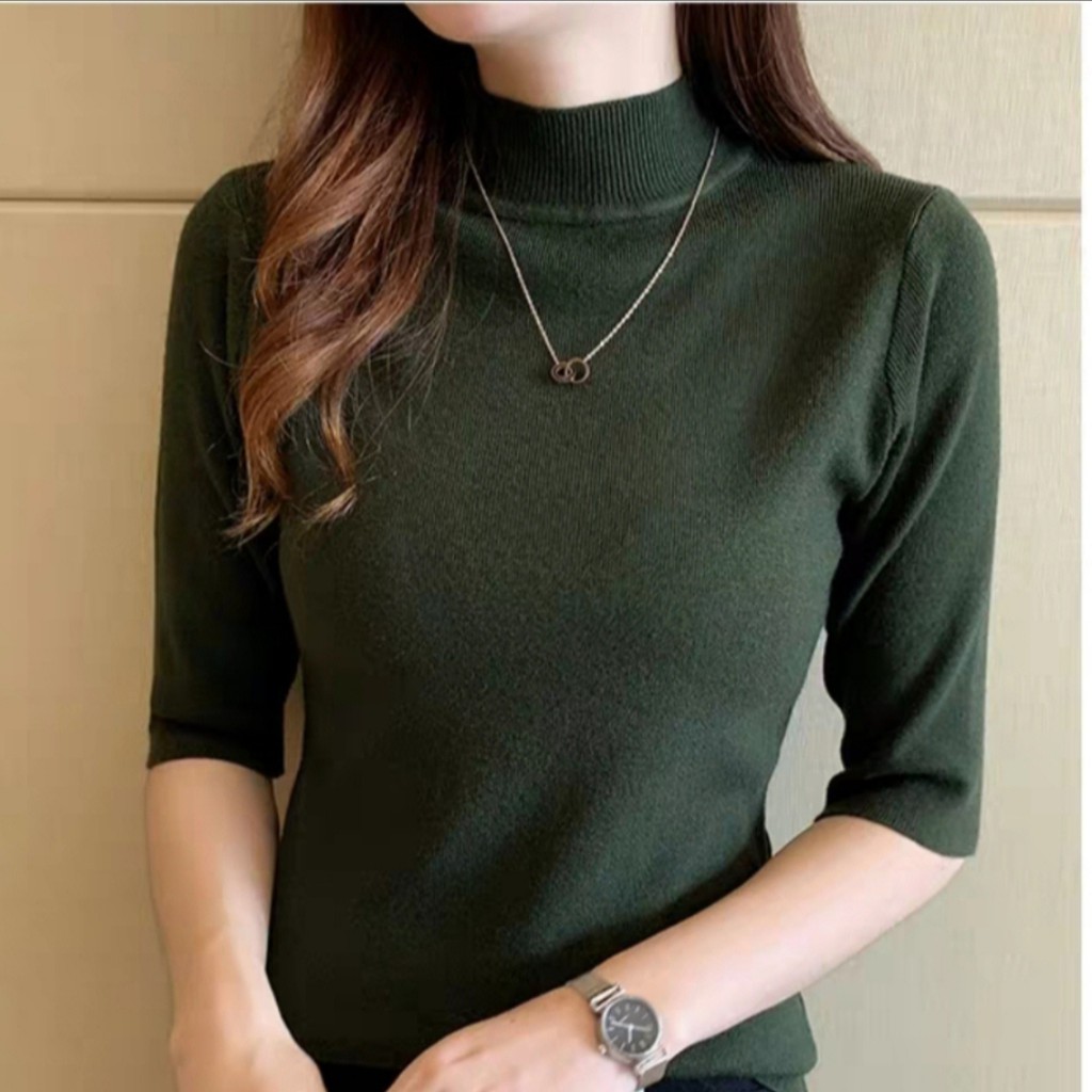 Jerika Knit Turtle / atasan rajut murah -Ngros
