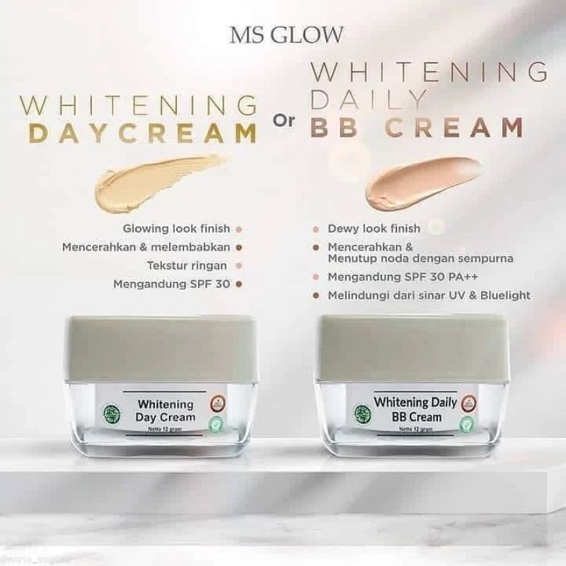 WHITENING DAY CREAM MS GLOW ACNE WHITENING DAY CREAM MS GLOW ULTIMATE WHITENING DAY CREAM LUMINOUS W