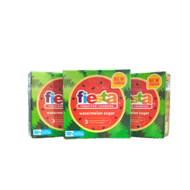 Kondom Fiesta Watermelon Sugar Rasa Semangka Isi 3 Pcs