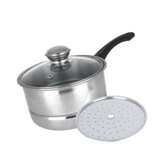 Saucepan Steamer Tutup Kaca 20cm MULIYA PSSS-20SS GC Stainless Steel