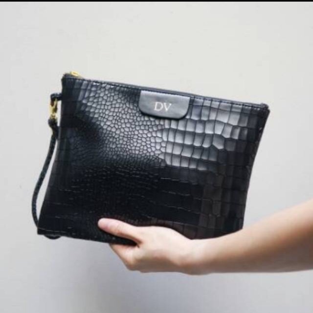  Dompet  CLUTH cantik  kotak CROCO hitam BESAR 25x20 cm 