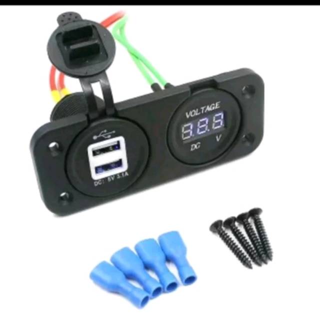 Volt meter aki plus casan charge HP USB motor