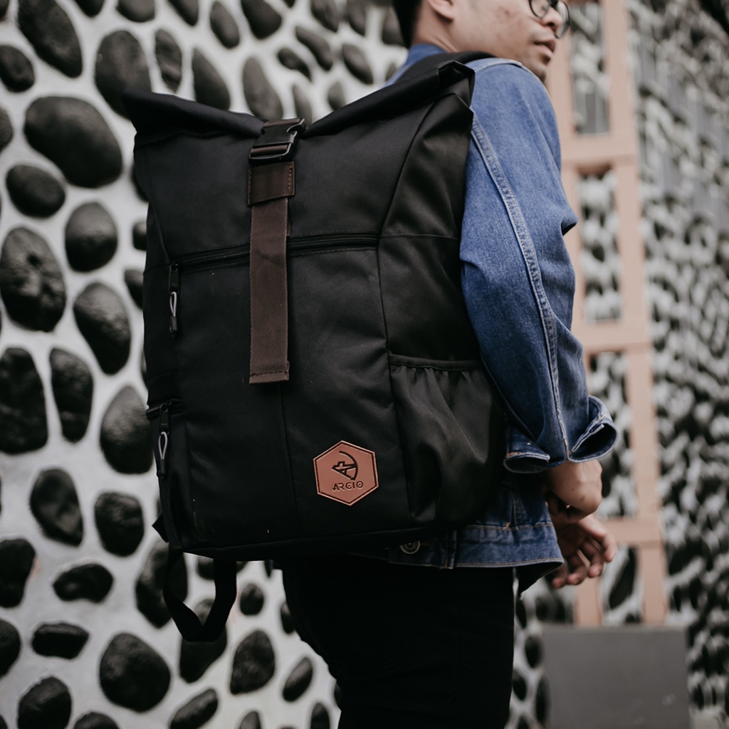 Xcloud x Arcio Tas Ransel Casual Pria Theo Black (FREE RAINCOVER)