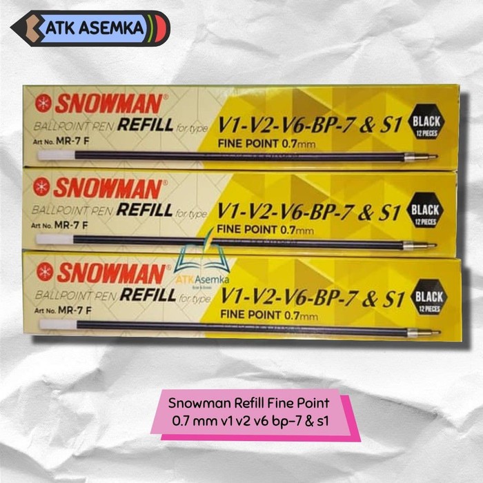 

Snowman Refill Fine Point 0.7 mm v1 v2 v6 bp-7 & s1 Atk