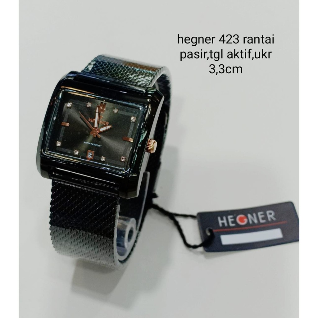 Jam Tangan wanita hegner L423 tanggal tali rantai pasir