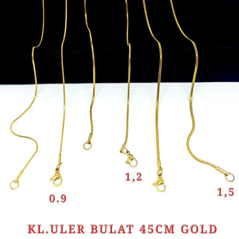 Kalung EMAS Pria Wanita Titanium Anti Karat Selamanya 1mm