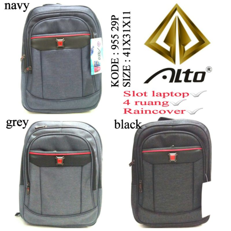 TERBARU TAS RANSEL ALTO 955 29P WARNA HITAM NAVY ABU ORIGINAL ADA RAINCOVER TERMURAH