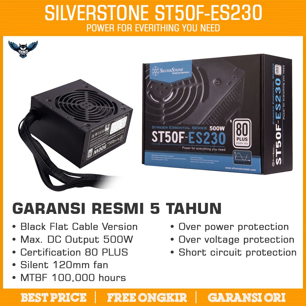 PSU SILVERSTONE 500W 80+ ST50F-ES230 POWER SUPPLY