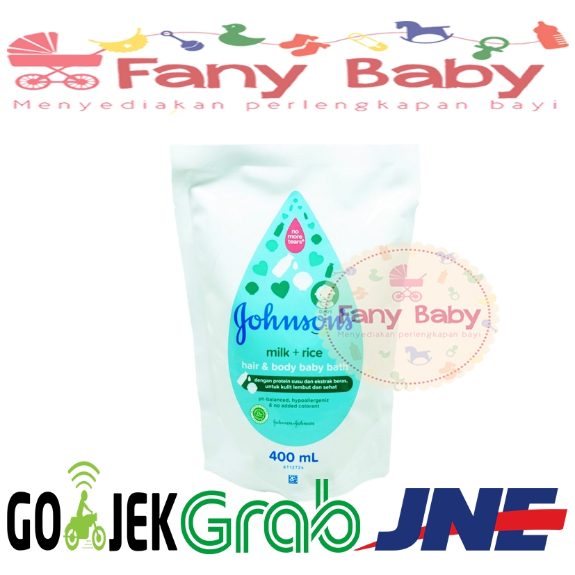 JOHNSON'S MILK + RICE BABY BATH 400ML REFILL