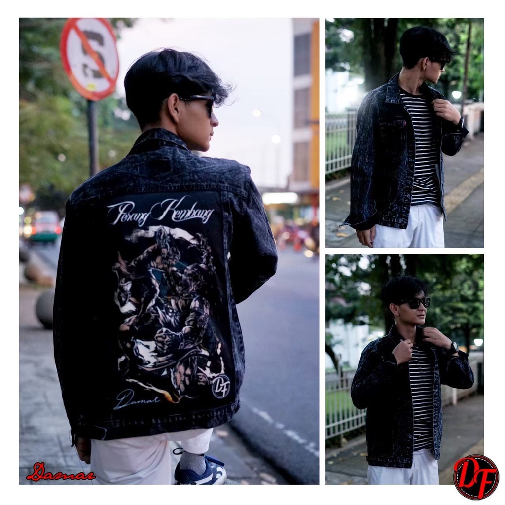 JAKET JEANS DENIM FULL PRINTING SUBLIMASI UNISEX/ MOTIF /JAKET JEANS HITAM / JAKET JEANS DEWASA/ JAKET JEANS FULLPRINTING BISA COD