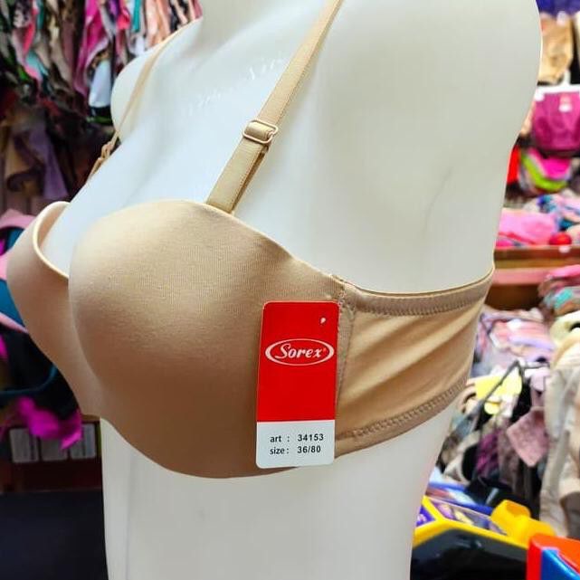 Bh Bra Sorex 34153 Seamless (Cup Sedang) 1/2 Cup KATUN- SETENGAH CUP  | Bra Busa Tipis Pakai Kawat - BH ROBOT KATUN - SIZE 34 36 38 - ARA98STORE