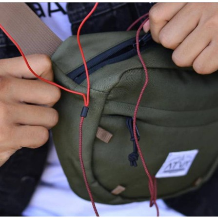 Waistbag Waist Bag Tas Pinggang Selempang Slempang - Atva Walk Olive