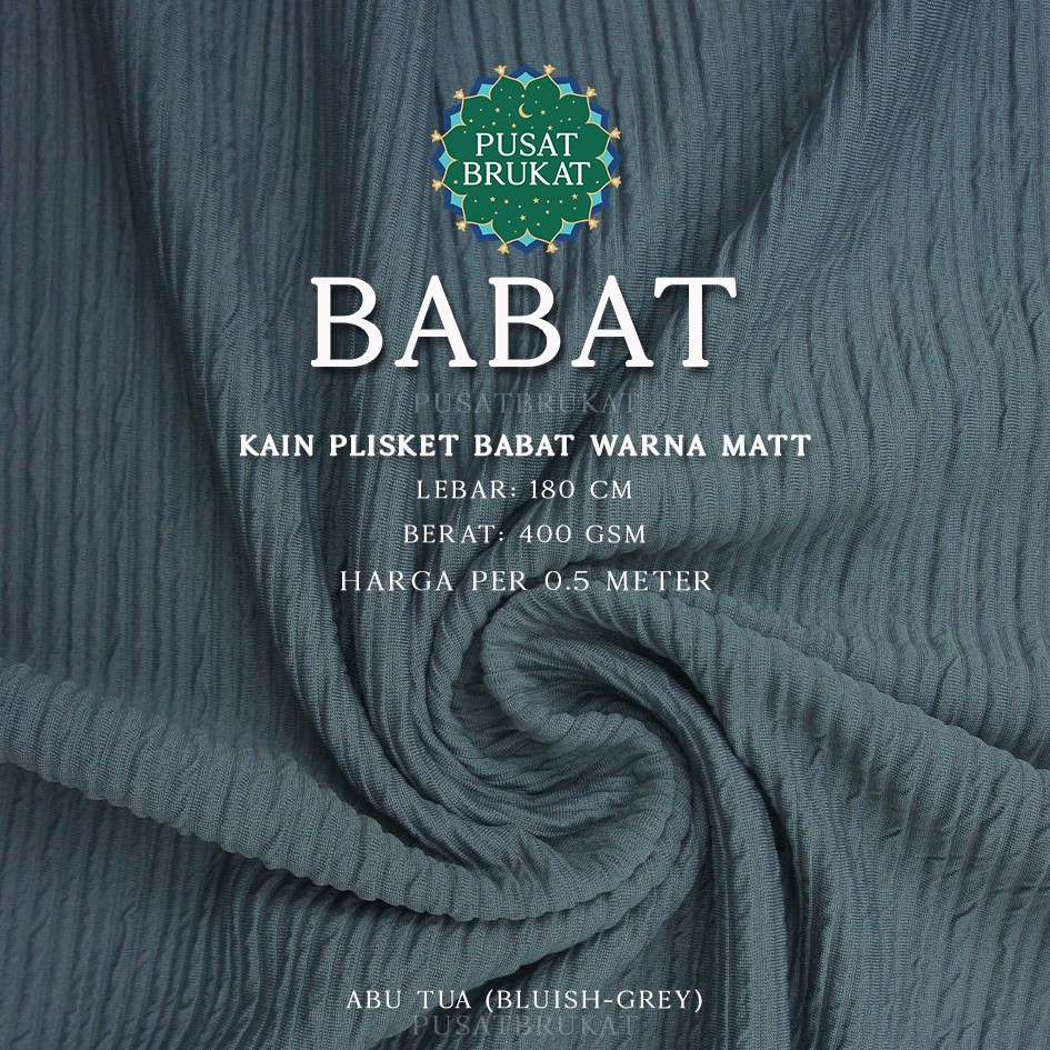 KAIN PLISKET BABAT - KAIN RIB BABAT, WARNA MATT, LEBAR 180CM [harga per 0.5m]