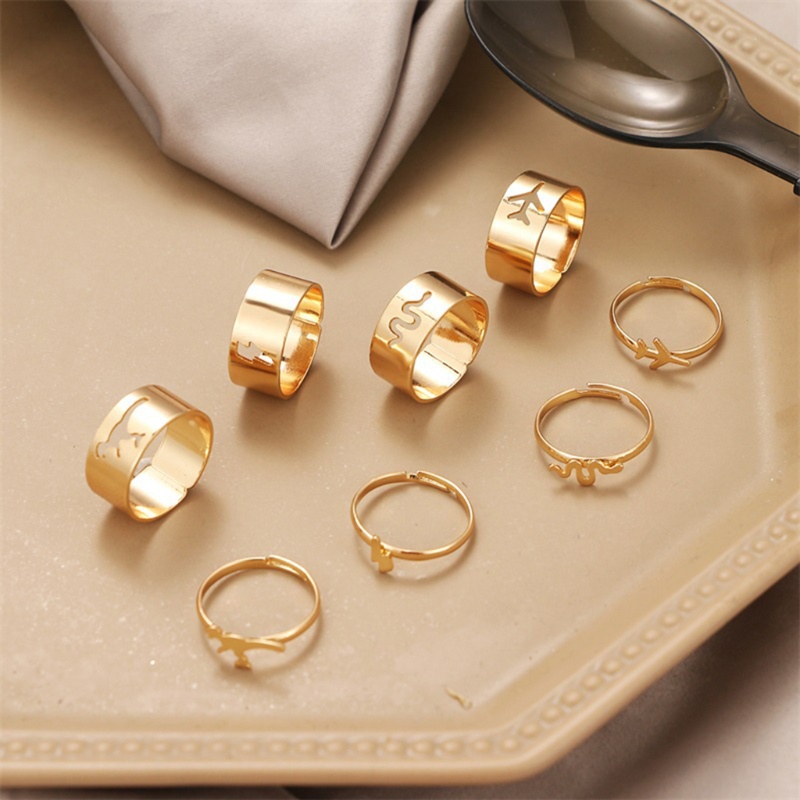 Siy 2pcs / Set Cincin Pasangan Adjustable Untuk Pria / Wanita