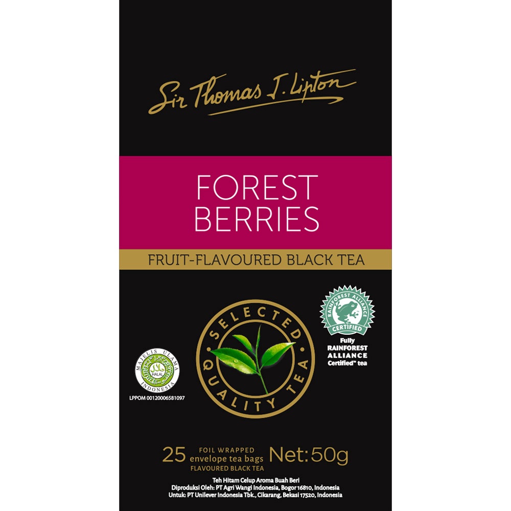 

Lipton Forrest Berries 25x2gr Teh celup rasa buah buahan isi 25 bag